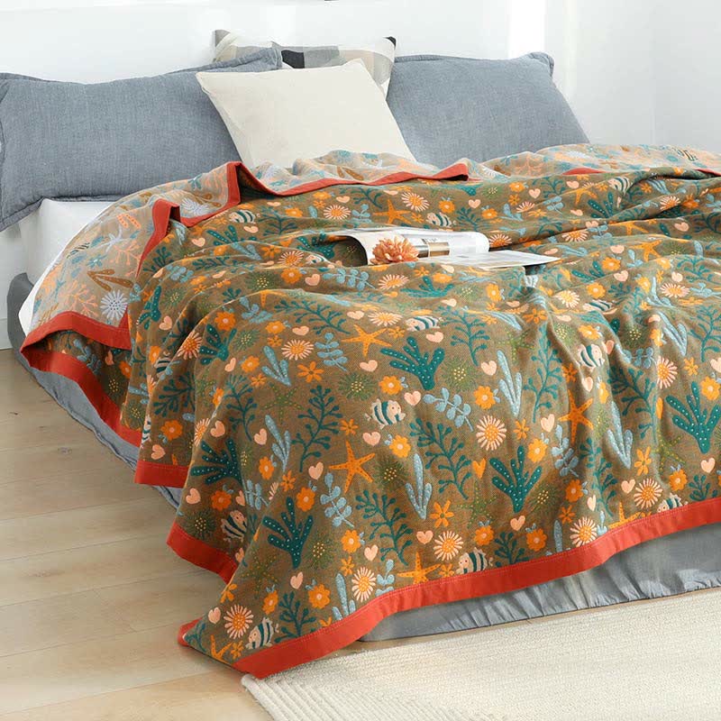 Ownkoti Vintage Reversible Coverlet Soft Floral Quilt - Brown - Queen - image 7