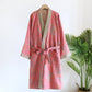 Jacquard Retro Cotton Gauze Pastoral Style Bathrobe