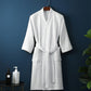Ownkoti Simple Solid Color Cotton V-neck Bathrobe - White - XL - image 5