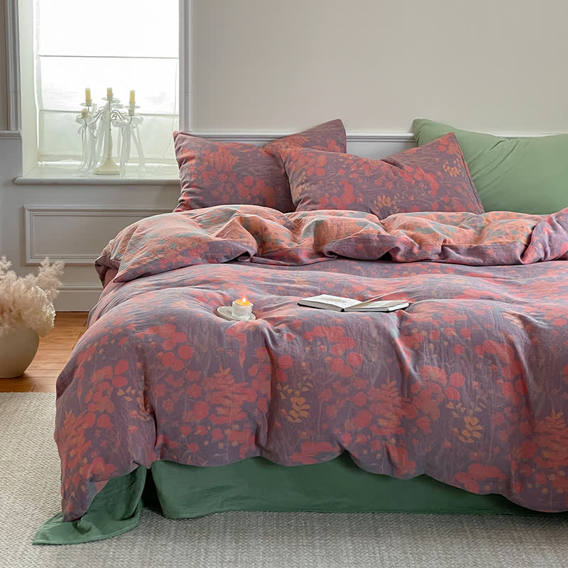 Lotus Pond Cotton Gauze Bedding Set (4PCS) - image 2