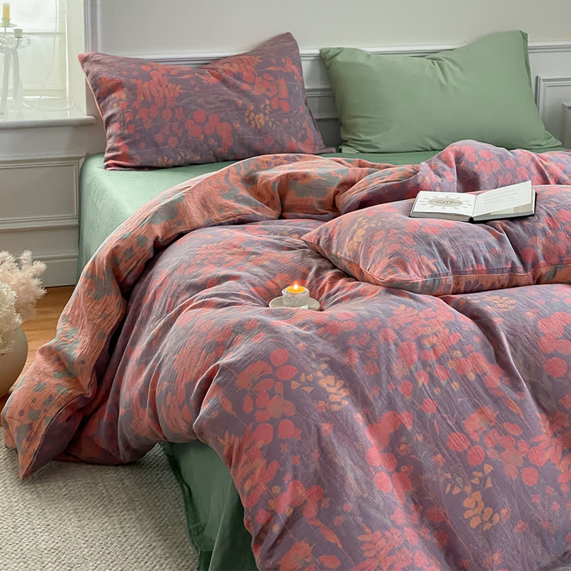 Lotus Pond Cotton Gauze Bedding Set (4PCS) - image 8