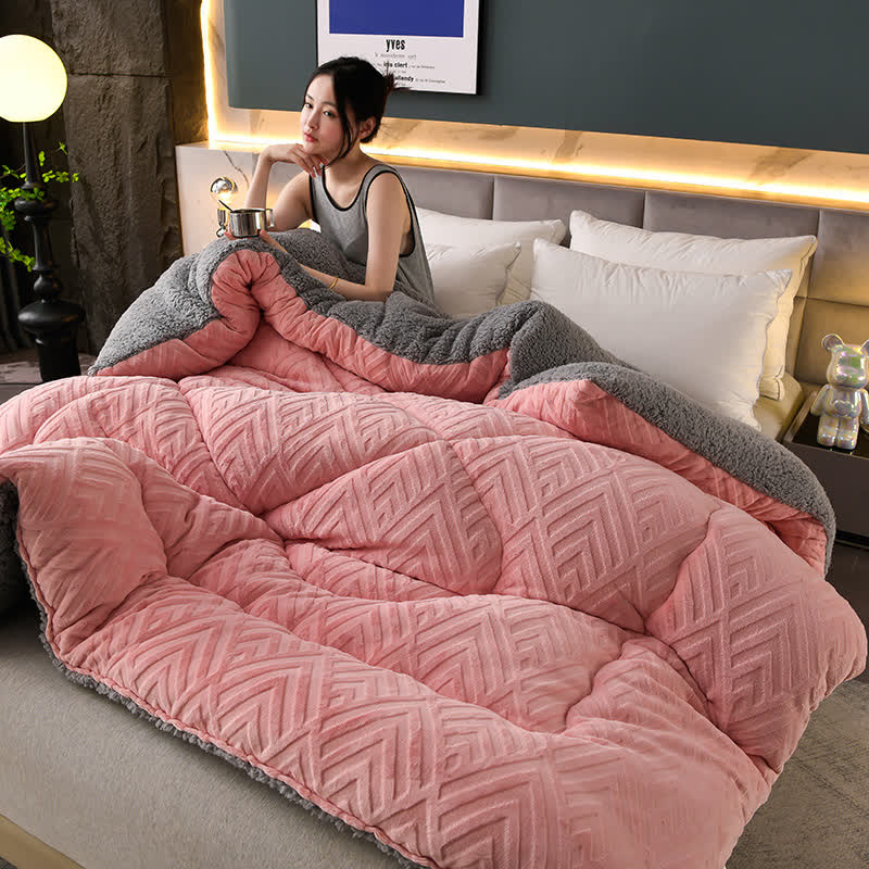 Thick Sherpa Winter Blanket with Quilt Core - image 36