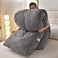 Thick Sherpa Winter Blanket with Quilt Core - Dark Gray - King - image 7