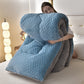 Thick Sherpa Winter Blanket with Quilt Core - Blue - King - image 30