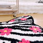 Floral Zebra Print Soft Decorative Rug