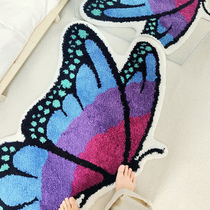 Rustic Flying Butterfly Anti-slip Rug