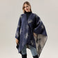 Ownkoti Luxurious Ginkgo Leaf Travel Shawl Cape - Navy Blue - 51" x 59" - image 5