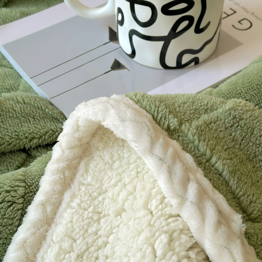 Checkerboard Texture Soft Sherpa Blanket