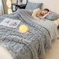 Solid Color Heart Print Fleece Blanket