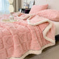 Solid Color Heart Print Fleece Blanket