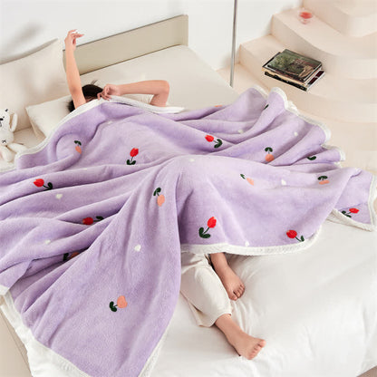 Pastoral Tulip Soft Fleece Throw Blanket