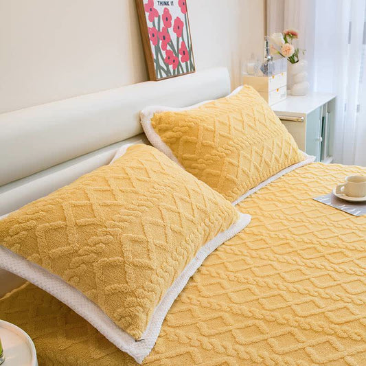 Diamond Texture Soft Fleece Pillowcases(2PCS)