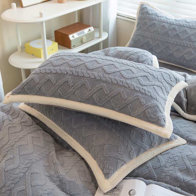 Diamond Texture Soft Fleece Pillowcases(2PCS)