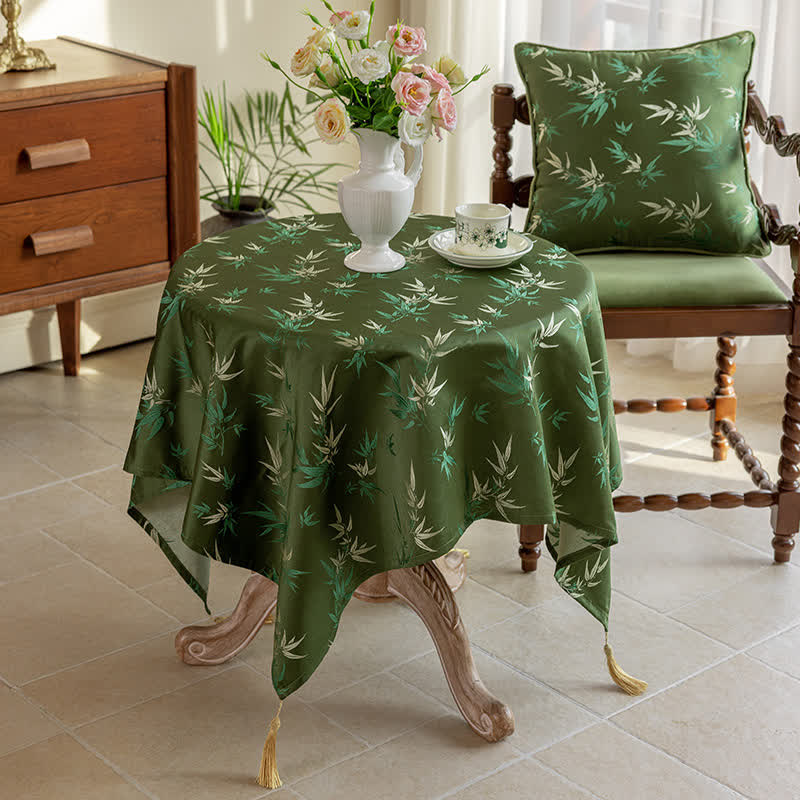 Rustic Bamboo Tassel Elegant Tablecloth - 55" x 71" - image 1