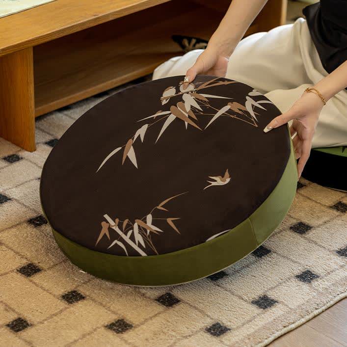 Round Shape Pastoral Bamboo Floor Cushion