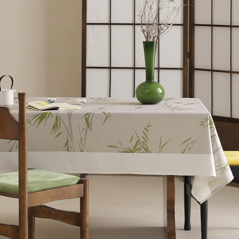 Elegant Pastoral Bamboo Farmhouse Tablecloth