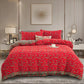 FLoral Button Cotton Gauze Bedding Set (4PCS)