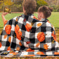 Plaid Pumpkin Halloween Flannel Blanket