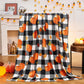 Plaid Pumpkin Halloween Flannel Blanket