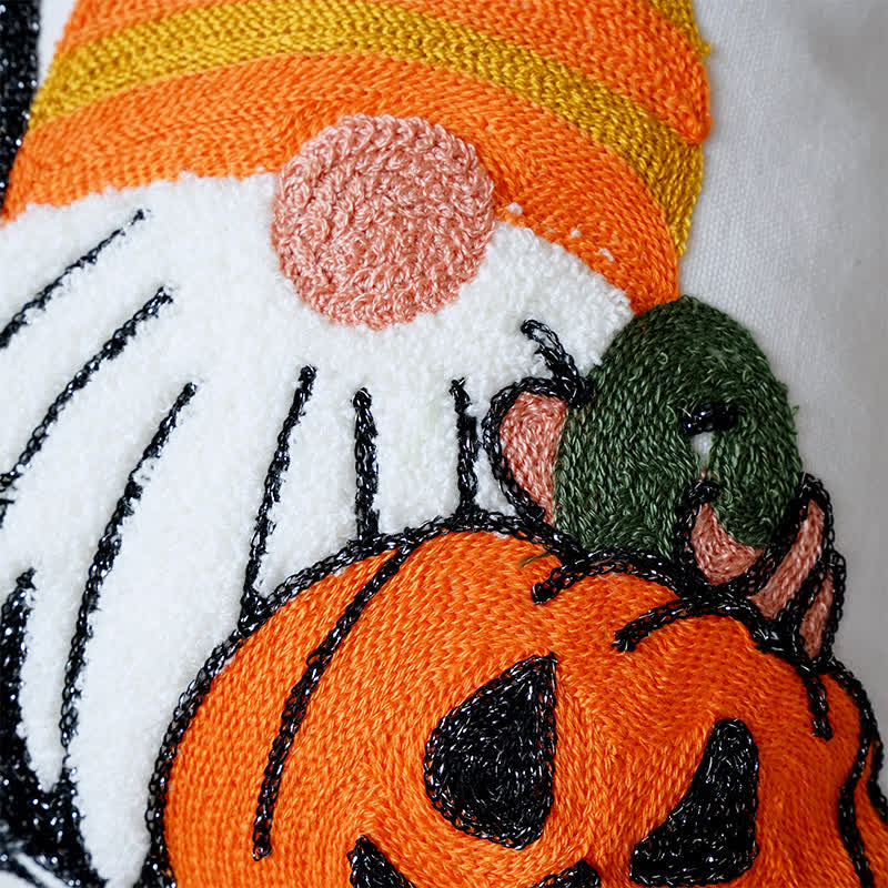 Halloween Embroidered Pumpkin Pillowcase