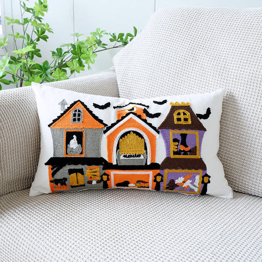 Embroidered Halloween Holiday Decorative Pillowcase