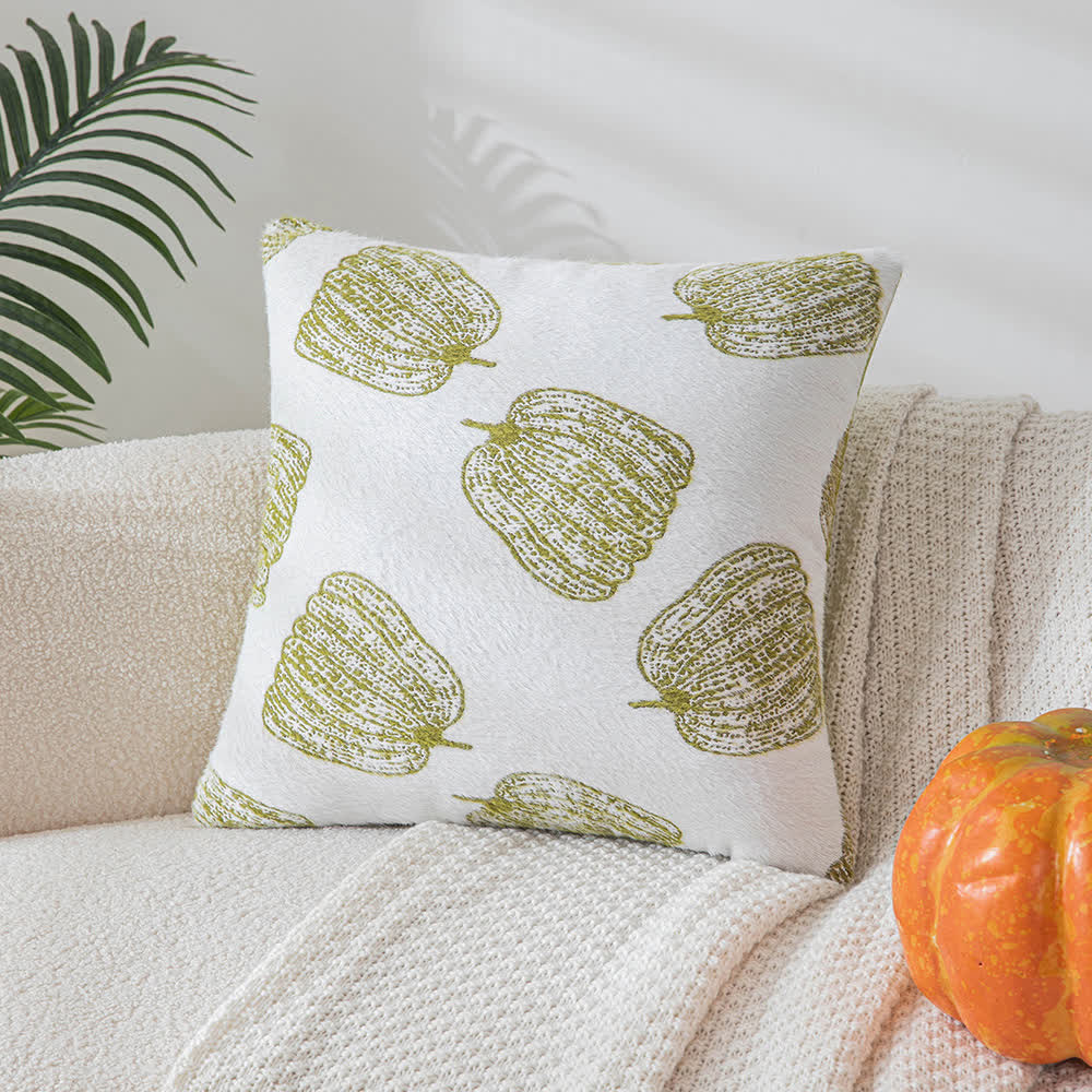 Chenille Halloween Festive Pumpkin Pillow Cover