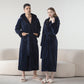 Fleece Hooded Winter Long Bathrobe