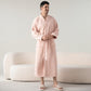 Solid Color Winter Fleece Long Bathrobe