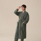 Winter Fleece Modern Stripe Long Bathrobe