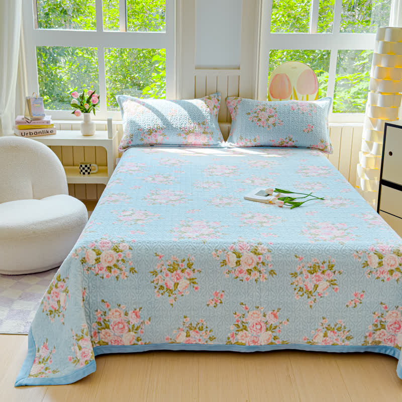 Winter Velvet Elegant Floral Bedding Set(4PCS)