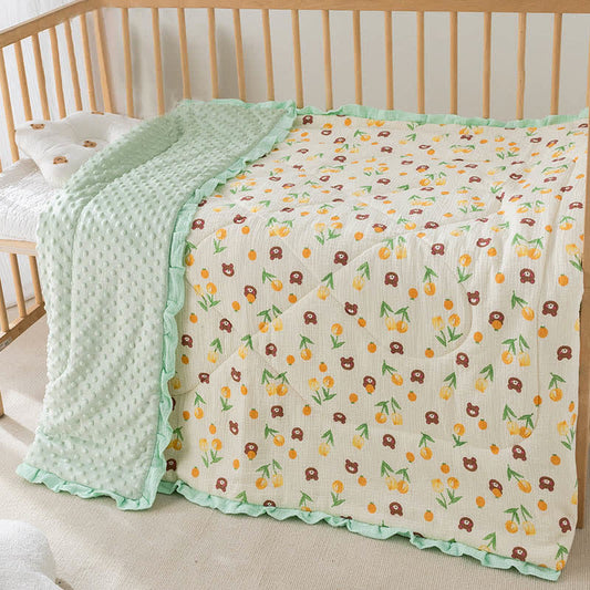 Lovely Tulip Bear Comfort Baby Quilt