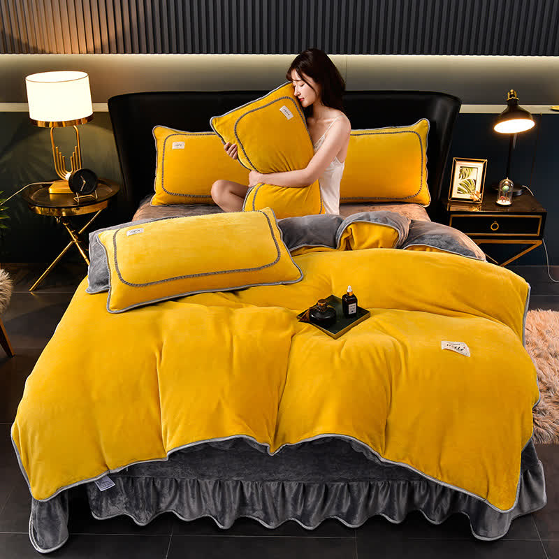 Double-sided Flannel Soft Bedding Set(4PCS)