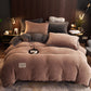 Solid Color Warm Flannel Bedding Set(4PCS)