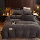 Solid Color Warm Flannel Bedding Set(4PCS)