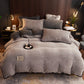 Solid Color Warm Flannel Bedding Set(4PCS)