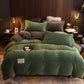 Solid Color Warm Flannel Bedding Set(4PCS)