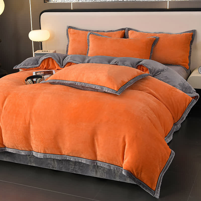 Winter Fleece Solid Color Bedding Set(4PCS)