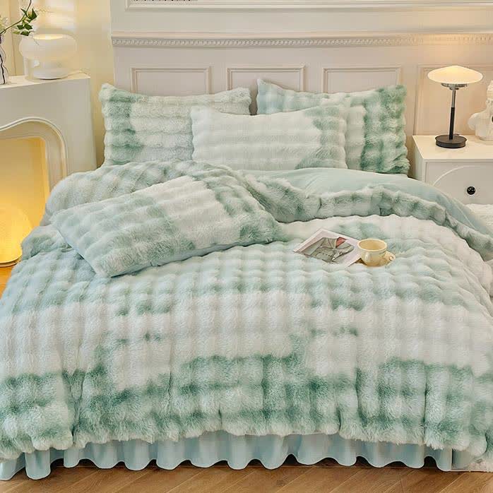 Fluffy Fleece Duvet Cover Bedding Set(4PCS)