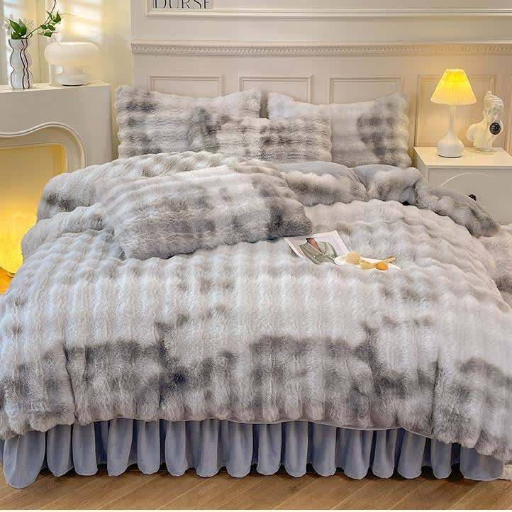 Fluffy Fleece Duvet Cover Bedding Set(4PCS)