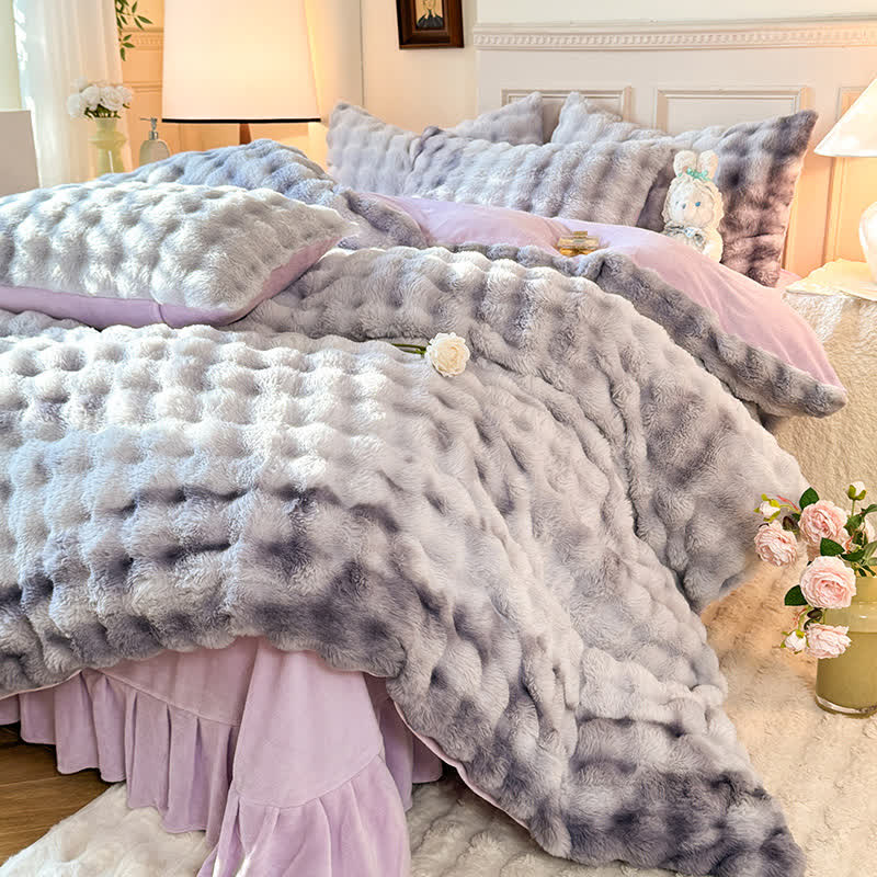 Fluffy Fleece Duvet Cover Bedding Set(4PCS)