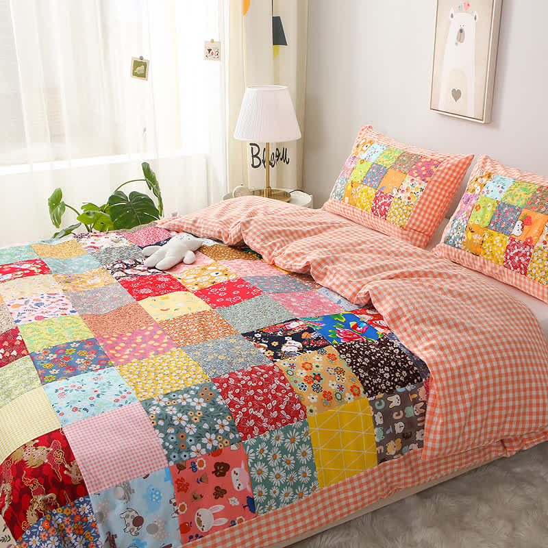 Pure Cotton Plaid Patchwork Baby Quilt