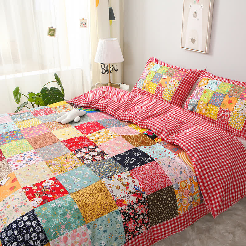 Pure Cotton Plaid Patchwork Baby Quilt