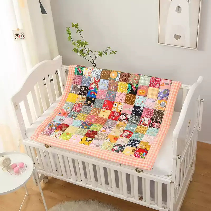 Pure Cotton Plaid Patchwork Baby Quilt