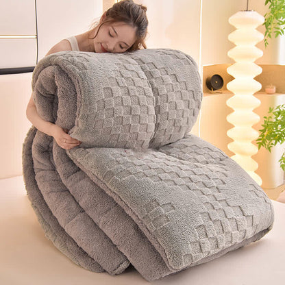 Winter Sherpa Warm Blanket with Quilt Core - Gray - King - image 6