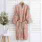 Pure Cotton Elegant Floral Soft Bathrobe