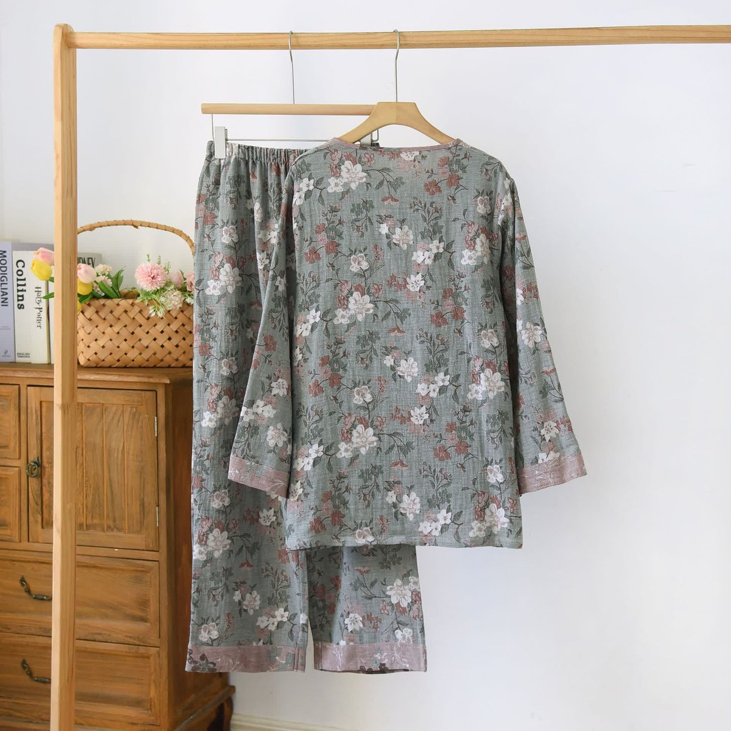 Long Sleeve Cotton Floral Pajama Set