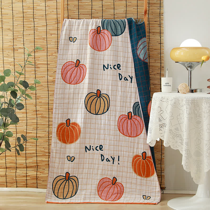 Nice Day Pumpkin Cotton Gauze Bath Towel