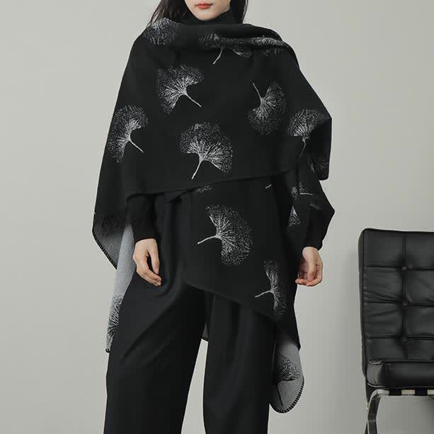 Ginkgo Leaf Acrylic Soft Shawl Cape