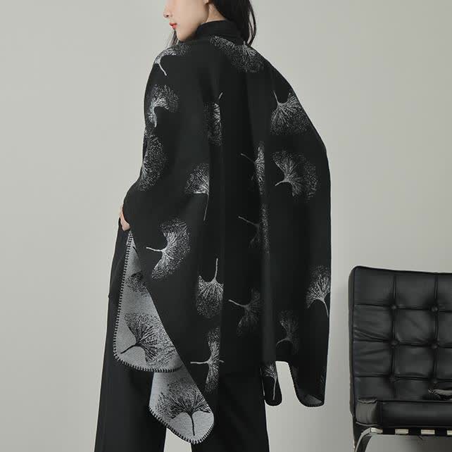 Ginkgo Leaf Acrylic Soft Shawl Cape