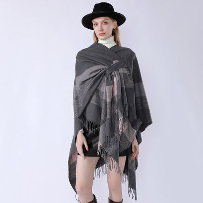 Simple Tassel Soft Travel Shawl Cape